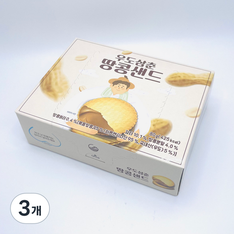 우도삼춘 제주 땅콩샌드 12p, 80g, 3개-추천-상품