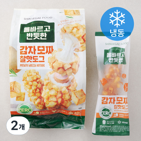 올바르고 반듯한 감자 모짜 찰핫도그 6개입 (냉동), 90g, 12개-추천-상품