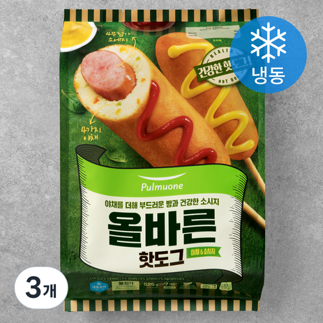 풀무원 올바른 핫도그 개별 (냉동), 525g, 3개-추천-상품