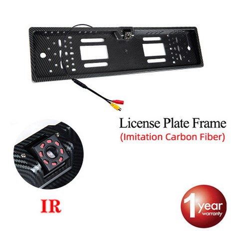 자동차 차량 후방 카메라 차량용 비디오 모니터 튜닝 SINOVCLE EU 유럽 번호판 프레임 방수 야간 투시경 역방향 백업 4 또는 8 LED 조명, 03 carbon fiber 8 IR-추천-상품