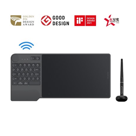 휴이온 드로잉 액정 타블렛 태블릿 huion kd200 inspiroy keydial, 검은 색, 협력사-추천-상품