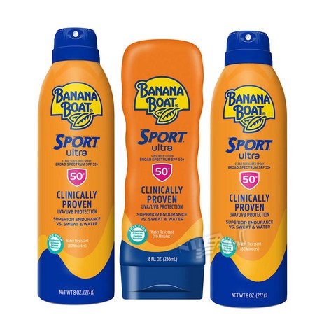 바나나보트 울트라 스포츠 선크림(236ml)+스프레이(227g) 2개 SPF50 BANANA BOAT SPORT ULTRA SUNSCREEN, 1개, 236ml-추천-상품