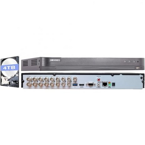 KAFFE 4TB HDD가 설치된 HIK 16CH 5MP DVR iDS-7216HQHI-M2/S AcuSense HD-TVI & CVI/5MP AHD 아날로그 동체 + 최대 8-추천-상품