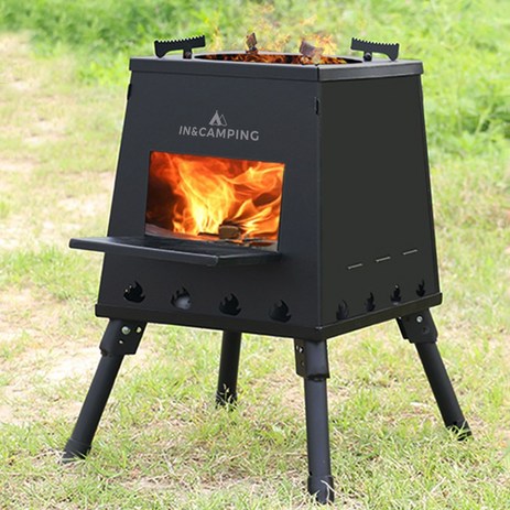 인앤캠핑 캠핑 화로대 불멍 화로대 캠핑용 접이식 화로대 + 휴대용 가방, 1개-추천-상품