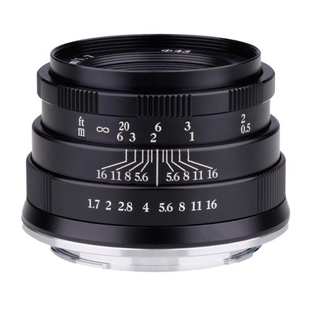 RISESPRAY 대형 조리개 수동 초점 미러리스 카메라 인물 렌즈 캐논 소니 후지 매크로 4/3 렌즈용 35mm F1.7, 1.M4/3 - Black-추천-상품