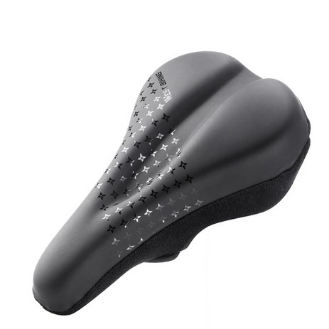 시그니처베이지 웨스트바이킹 자전거 무통증 안장 커버 실리콘 쿠션 YPZ157, 실리콘 블랙 스타 패턴 무늬, 1개-추천-상품