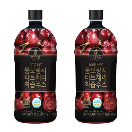 자연에온 몽모랑시 타트체리 100% 주스 착즙 원액, 1L, 4개-추천-상품