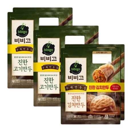 제일제당 비비고 만두 6봉 (왕교자 수제고기만두 수제김치만두 군만두 찐만두), 400g, 6개-추천-상품