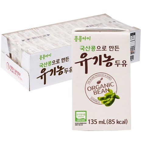 콩콩아이 국산콩으로 만든 유기농두유 24p, 두유, 135ml, 24개-추천-상품