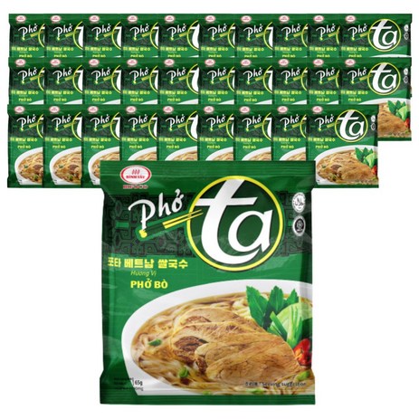 60년전통 빈타이 포타 베트남 소고기 쌀국수 30팩 간편조리식품 저칼로리라면 밀키트, 65g, 30개-추천-상품
