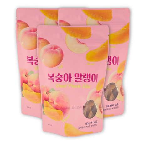 너츠온마켓 복숭아 말랭이, 3개, 180g-추천-상품