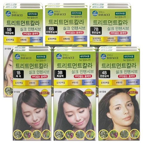 다바찌 트리트먼트 칼라 실크 인텐시브 PPD없는 새치 염색약 2개 선택형, 다바찌 5B자연갈색-추천-상품