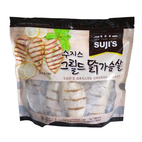 코스트코 수지스 그릴드 닭가슴살 (1kg) or 수지스 페퍼콘 닭가슴살 (1kg) / 아이스박스 포장발송, 1개, 1kg-추천-상품