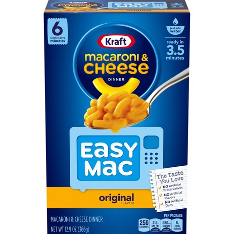 크래프트 이지 맥 마카로니 & 치즈 디너 6개입, 366g, 1개-추천-상품