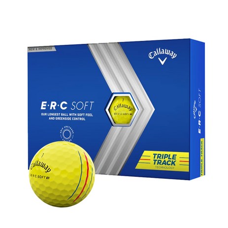캘러웨이 ERC소프트 트리플트랙 골프공 3피스, 옐로우, 12개입, 1개-추천-상품