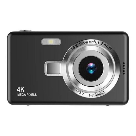 초보자용 휴대용 브이로그 카메라 4K HD 1080P 디지털 96MP 16X 줌 캠코더 2.4 IPS 화면, 04 Black_01 CHINA-추천-상품