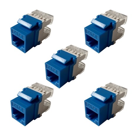 5Pcs CAT6 네트워크 모듈 정보 소켓 RJ45 커넥터 어댑터 키스톤 잭, 02 파란, 1개-추천-상품