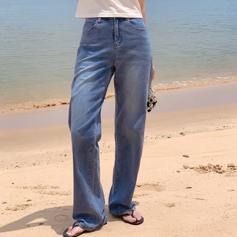 [니썸] [여름팬츠/자체제작/숏 롱2type/~2XL] 여성 여름 스판 워싱 밴딩 포켓 세미 와이드핏 하이웨스트 데님 팬츠/투게더워싱세미와이드데님+썸머투게더세미와이드데님-추천-상품