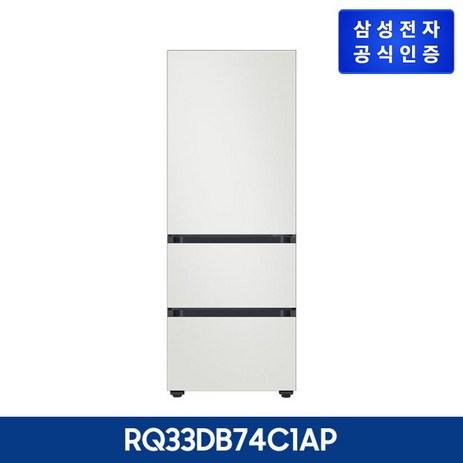 삼성 비스포크 김치플러스 3도어 313L 키친핏 RQ33DB74C1AP, 색상:에센셜 화이트, 색상:에센셜 화이트-추천-상품