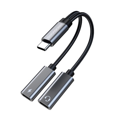 바라보고 USB C to C 타입 이어폰 PD 60W 고속 충전 듀얼 젠더 TA2H, 13cm, 그레이, 1개-추천-상품