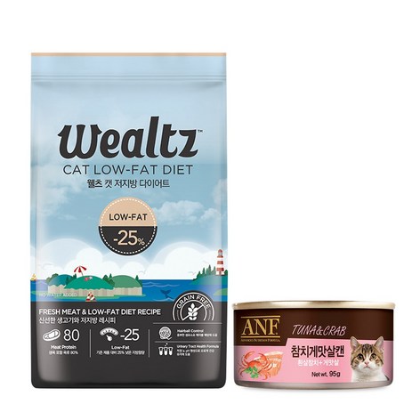 웰츠 캣 저지방다이어트 2.1kg+ANF 캣 캔 참치게맛살 95g, 2.1kg, 1개-추천-상품