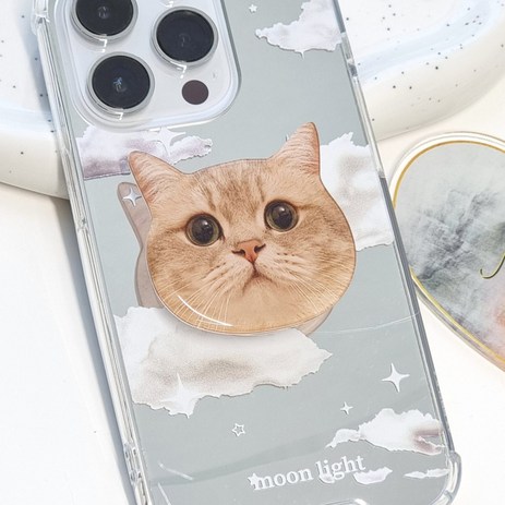영스피플 뚱냥이 스마트톡 핸드폰 귀여운 고양이 아크릴 그립 스마트폰 톡걸이 홀더 스탠드, 1개, 말똥 뚱냥이-추천-상품