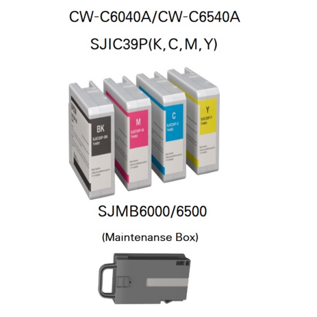 엡손 컬러라벨프린터 SJIC39P (BK MK C M Y) CW-C6040A CW-C6540A 잉크 유지보수박스 SJMB6000, SJIC39P(C)청색, 1개-추천-상품