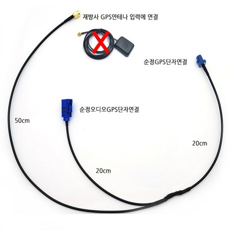 GPS 재방사 Y케이블 안테나 FAKRA-C SMA 연결 샤크안테나 파크라, 순정 FAKRA-C SMA(다이오드추가), 1개-추천-상품