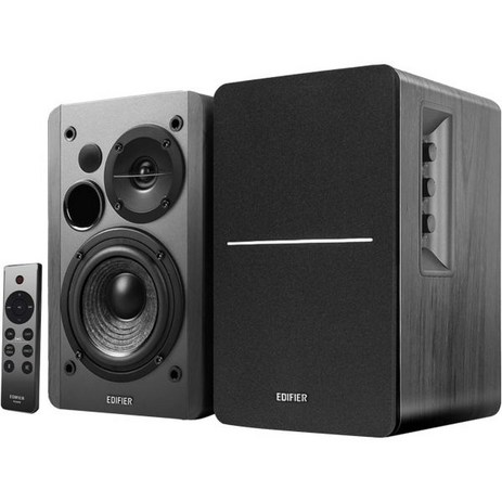 Edifier R1280DB 활성 블루투스 책장 스피커 광학 입력 2.0 무선 스튜디오 모니터 42W RMS(서브우퍼 라인 출력 포함) 우드 그레인, 블랙입니다.-추천-상품