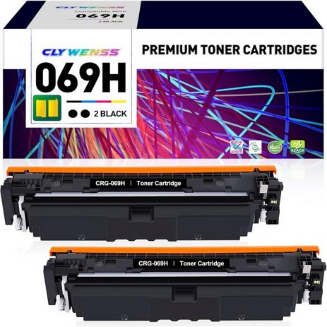 호환 CRG069H 069 블랙 토너 카트리지 교환용 캐논 069H 069용 이미지 CLASS LBP674Cdw LBP673Cdw MF753Cdw MF751Cdw 프린터 2팩-추천-상품
