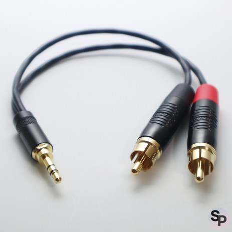 카나레-수제작-3.5-AUX---RCA-케이블-2채널-Y잭-턴테이블-스피커-연결-(길이선택)-2m-추천-상품