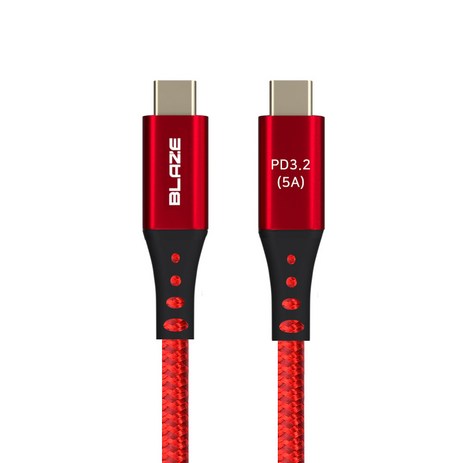 블레이즈 PD3.2 C to C 100W USB3.2 20Gbps 고속충전케이블 5m, 레드, 1개-추천-상품