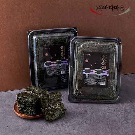 바다마음 먹기좋게 자른 두번구운 즉석 곱창돌김, 80g 이상, 2개-추천-상품