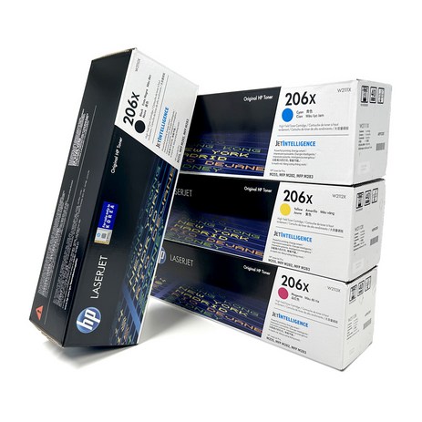 HP 206X 정품토너(대용량) 4색세트(W2110X 검정+W2111X 파랑+W2112X 노랑+W2113X 빨강) M255nw M255dw MFP M282nw MFP M283-추천-상품