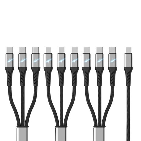 아이엠듀-멀티-3in1-C-to-C타입-고속충전-케이블-LED-플렉시블-3개-블랙-70cm-추천-상품