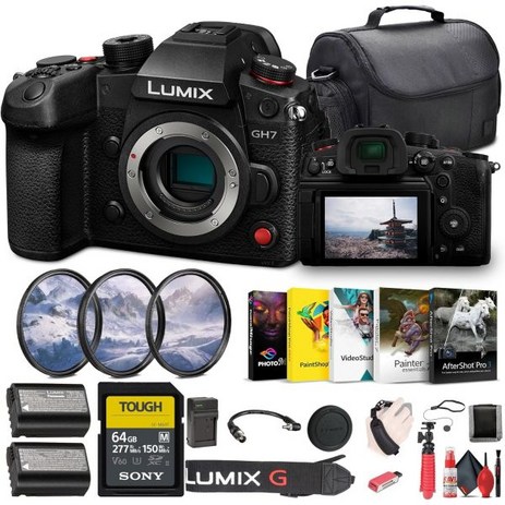 파나소닉 카메라 Panasonic Lumix GH7 Mirrorless Micro Four Thirds Camera (DC-GH7BODY) + 64GB SF-M Tough Memo, Body Bundle, Retail-추천-상품