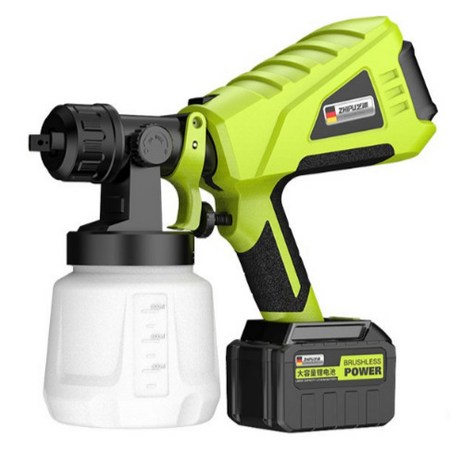 독일기술 무선 페인트 스프레이건 분사기 도색 도장 전동 충전식 페인트건 분무기 에어 후끼, 10단 리튬 배터리1+노즐5, 1세트-추천-상품