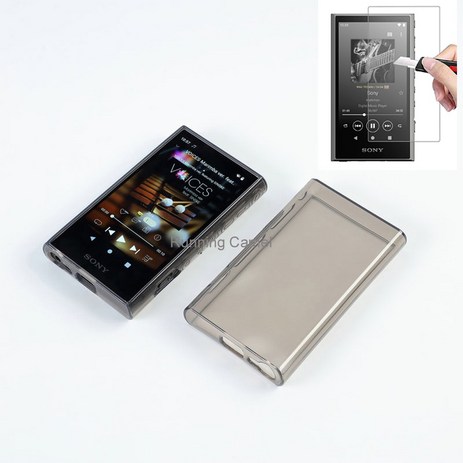 소니 워크맨 NW-A300 시리즈 NW-A306 NW-A307 TPU 케이스, Clear Black with Glass, 1개-추천-상품