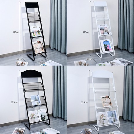 신문가판대-철제-잡지꽂이-전단지-거치대-매거진랙-가판대-책꽂이-화이트-블랙-추천-상품