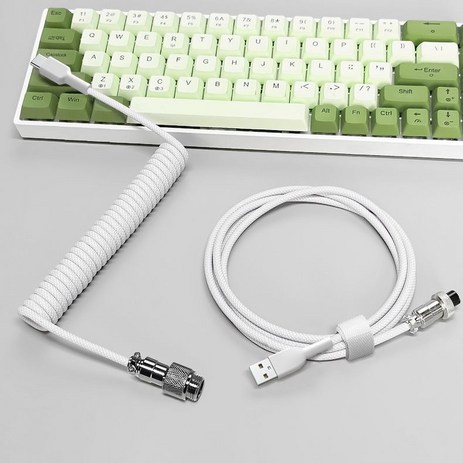 ZOZOFO 기계식 키보드 항공 케이블 USB to C타입 고속 충전 데이터 케이블, 1개, 화이트, 3m-추천-상품