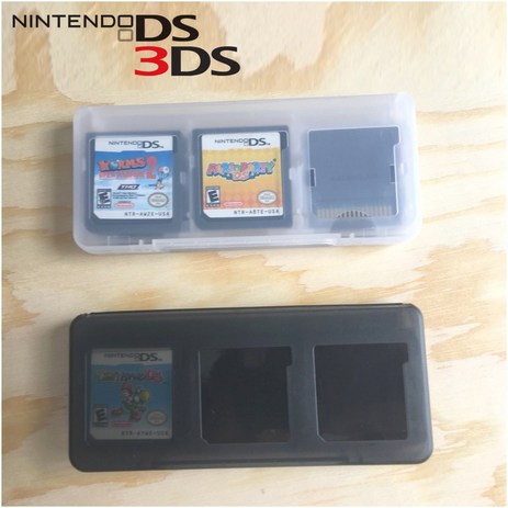 호환 닌텐도 DS 3DS 게임칩 케이스 카드 수납 보관 칸막이형 투명 블랙 6개입, 투명6개보관가능, 6개-추천-상품