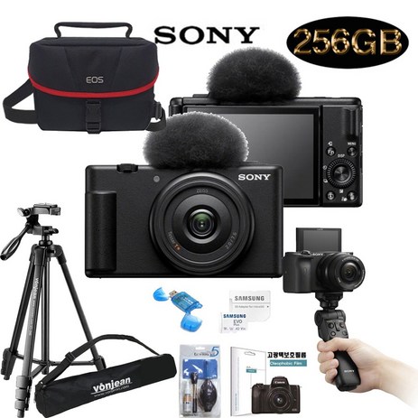 SONY ZV-1F +256GB+GP-VPT2BT슈팅그립+미러리스가방+삼각대+크리닝킷+보호필름+리더기 브이로그 패키지, 블랙-추천-상품