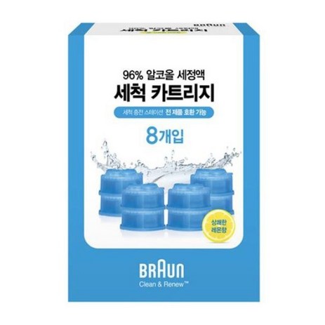 BRAUN 클린 앤 리뉴 면도기 세정액, CCR (8개입)-추천-상품