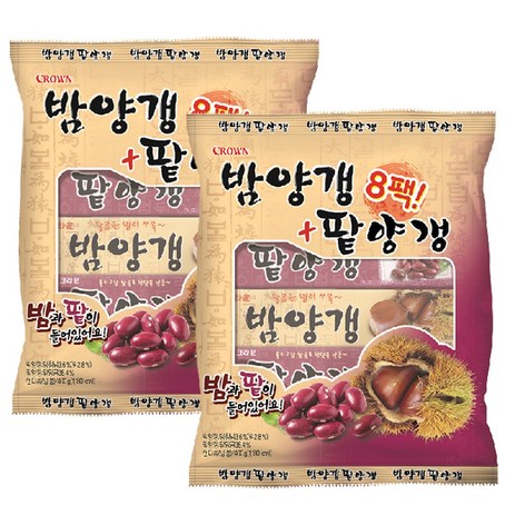 크라운 밤양갱 50g x 4p + 팥양갱 50g x 4p, 400g, 2개-추천-상품