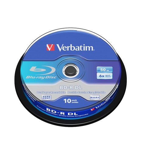 버바팀 Verbatim CD-R / DVD-R / RW / DL / 700MB 4.7GB 8.5GB 25GB 50GB 블루레이, BD-R DL 50GB 10p CAKE 6X, 1개-추천-상품