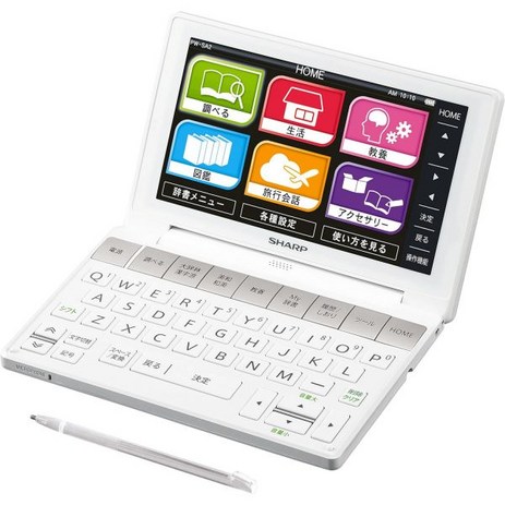 샤프 컬러 전자사전 브레인라이프 종합 모델 화이트 시리즈 PWSA2W, White-추천-상품