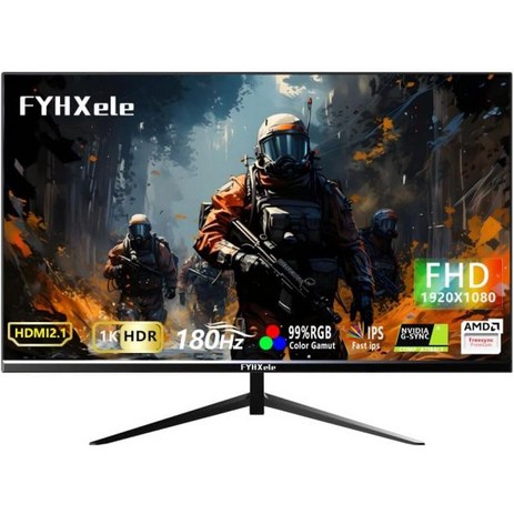 240Hz 게이밍 모니터 27인치 QHD 2560x1440P IPS 컴퓨터 1ms VESA 마운트 듀얼 스피커 프리싱크 2xHDMI21 2xDP14 오디오 출력 HDR 400, 24in-1K-180HZ-추천-상품