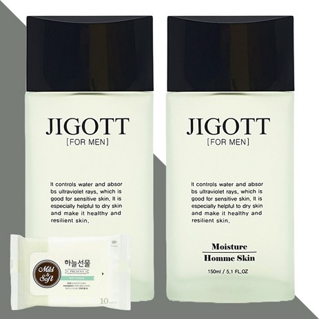 지고트 모이스처 옴므 스킨 150ml 2개(+하늘선물 물티슈 10매), 2개-추천-상품