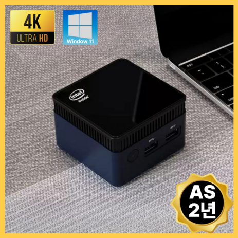 [이지컴] 초소형 올인원 미니 PC DDR5 12GB win11 한글 NVMe 탑재 데스크탑, 램12GB/SSD128GB(WIN11), WIN11 Pro, 블랙, EZ101, 128GB-추천-상품