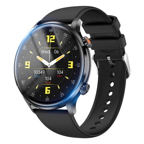 와피크 통화 스마트워치 Y5 1.43인치 블루투스 운동 스포츠 손목시계, 블랙-추천-상품